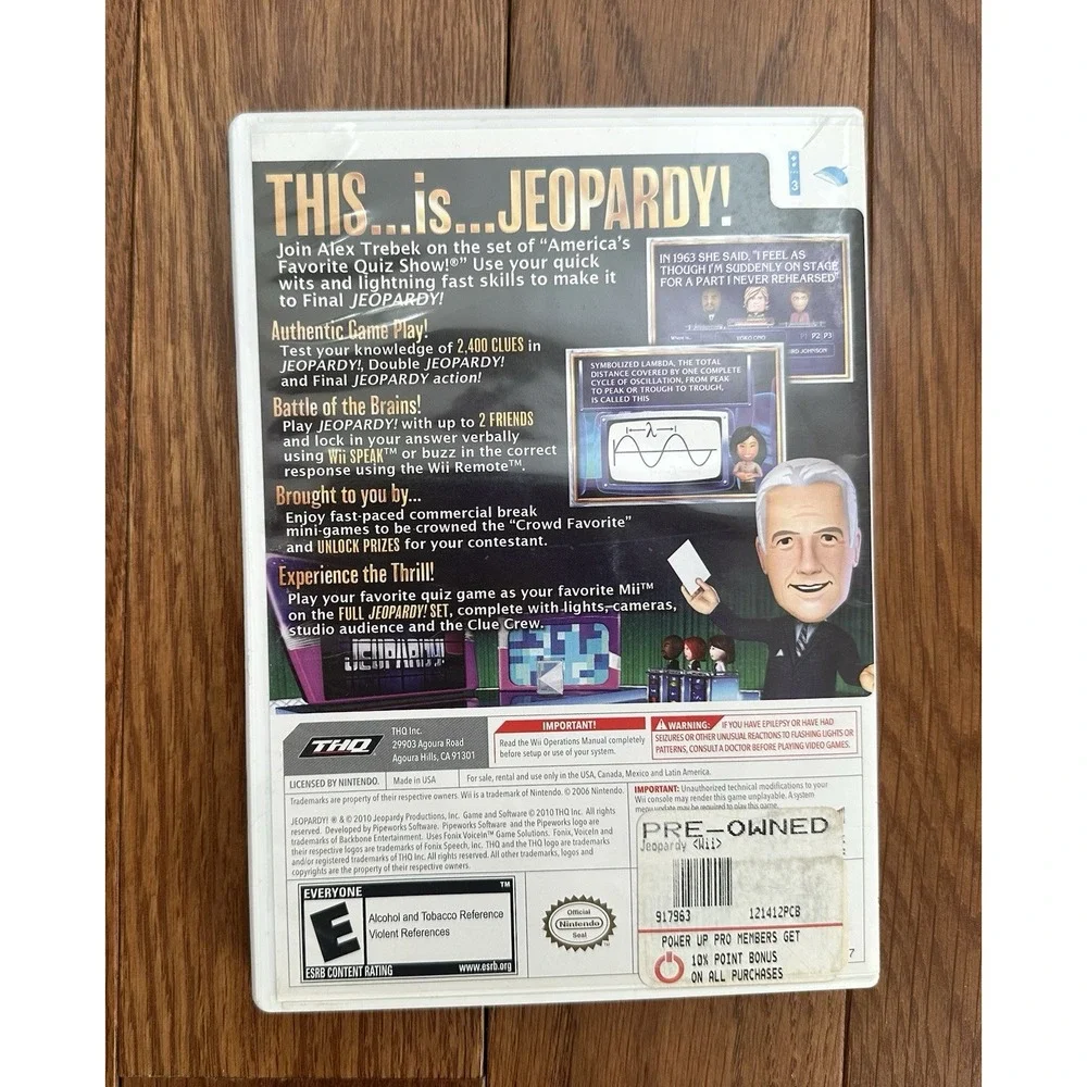 Jeopardy Nintendo Wii ~‎ Complete